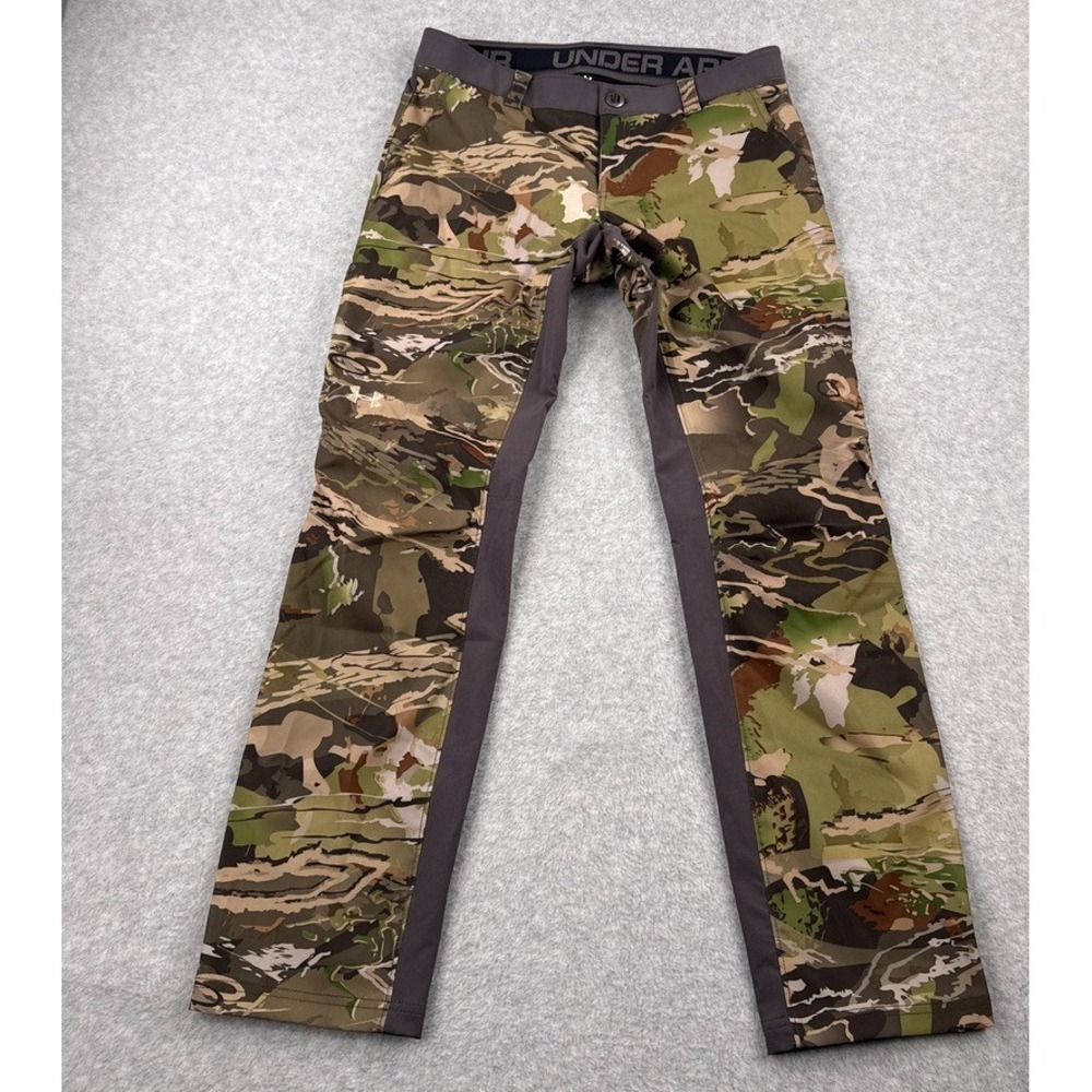Under Armour Pants Womens Size 10 Fitted Storm Stealth Fild Camo Hunting Outdoor
